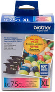 Brother LC75 Innobella High-Yield Colour Ink Cartridges, 3 Pack