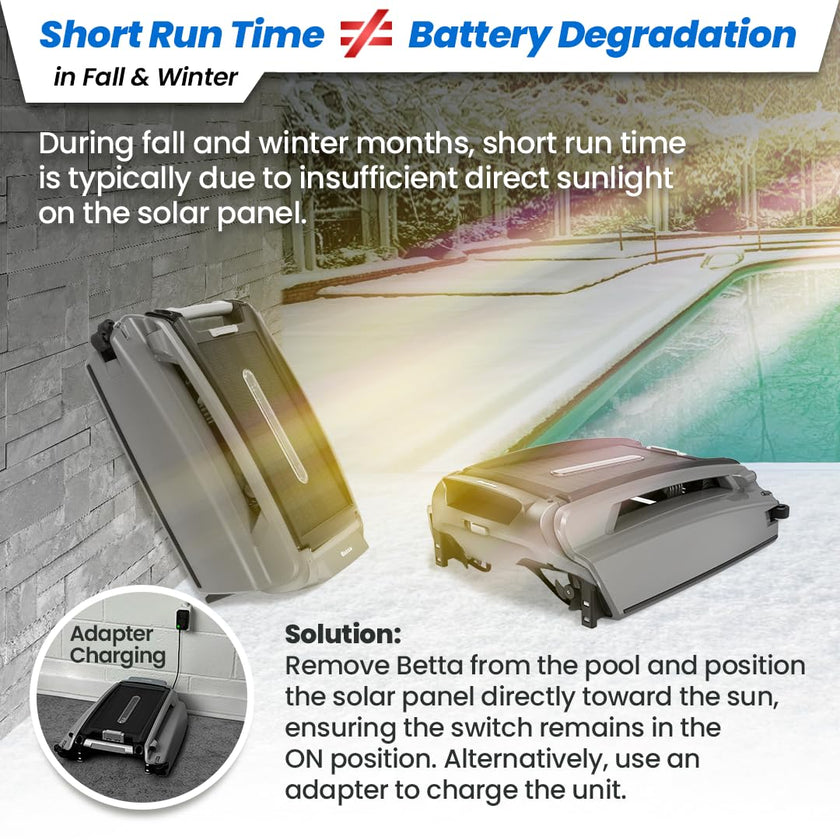 Betta SE Plus - Solar-Powered Robotic Pool Skimmer with 24/7 Continuous Cleaning Power, Dual Charging Options, Twin Salt Chlorine Tolerant Motors, and Shallow Water Safeguard 🍁 All In One Marketplace Canada