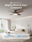 Dreo Ceiling Fans with Lights, 12 Speeds & 3 Fan Modes, Quiet DC Motor, Low Profile Easy to Install, Flush Mount Smart Ceiling Fan with Dimmable LED, 12H Timer for Bedroom, Remote, Black, 44'' 🍁 All In One Marketplace Canada