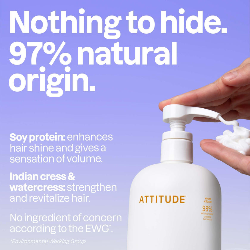 ATTITUDE Volume and Shine Hair Conditioner, Made in Canda, For Thin Hair, Naturally Derived Ingredients, Vegan Detangler, Dermatologically Tested, Soy Protein & Cranberries, 946 mL 🍁 All In One Marketplace Canada