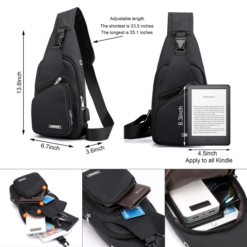 Sling Shoulder Bag Crossbody Backpack for Men Women Waterproof Hiking Daypack Multipurpose Cross Body Chest Bag for Outdoor Walking Travel 🍁 All In One Marketplace Canada
