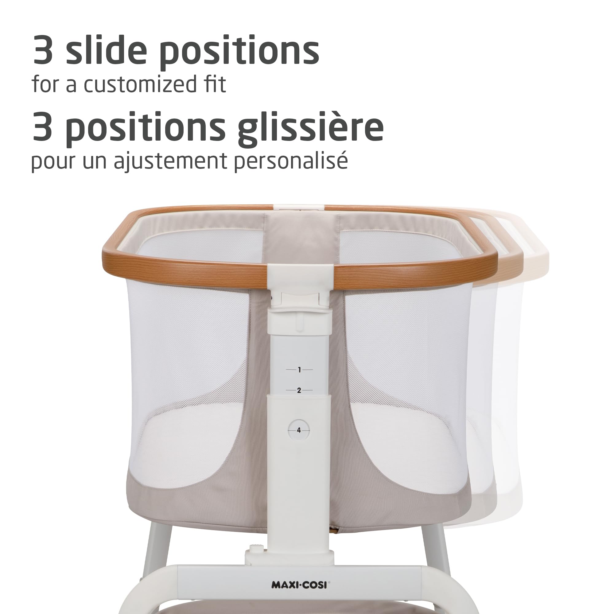 Maxi-Cosi Iora Bedside Bassinet , infant bedside sleeper crib, 4 height positions, portable & folds flat, large storage basket, includes travel bag, Horizon Sand 🍁 All In One Marketplace Canada