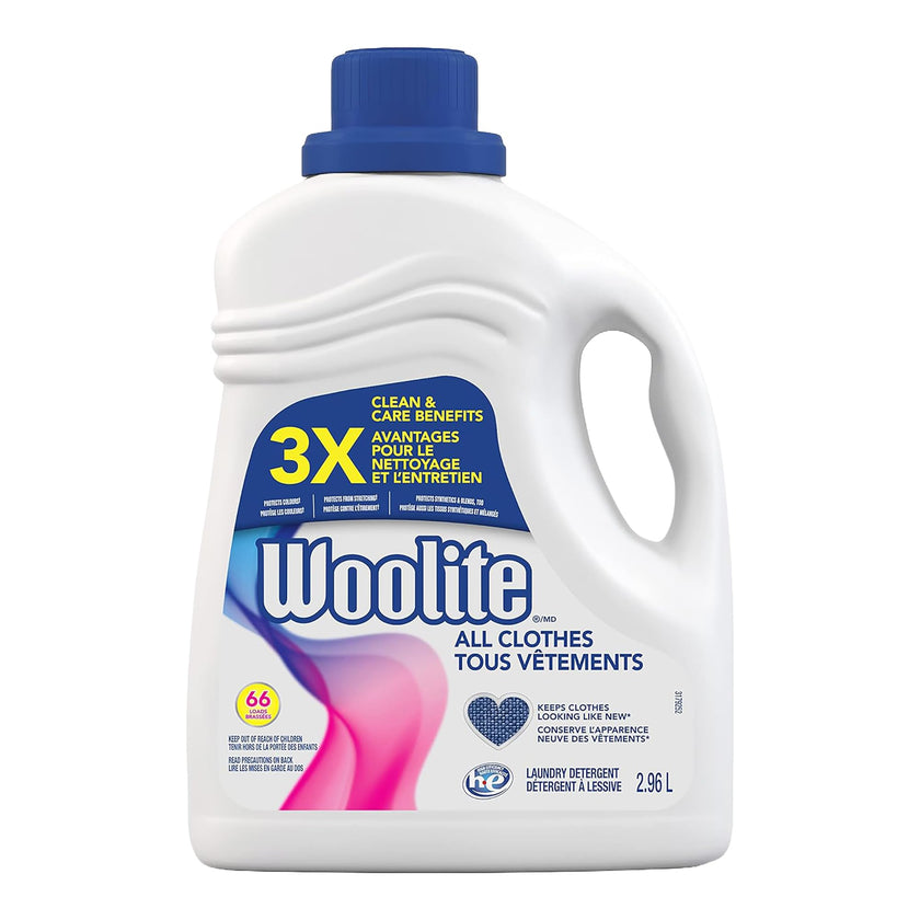 Woolite All Clothes Everyday Colour Safe Laundry Detergent; 2.96 L, 66 Loads; Helps Keep Clothes Looking Like New with Advanced Care & Fabric Guard Complex; Protects from Fading & Pilling Up 20 Washes 🍁 All In One Marketplace Canada