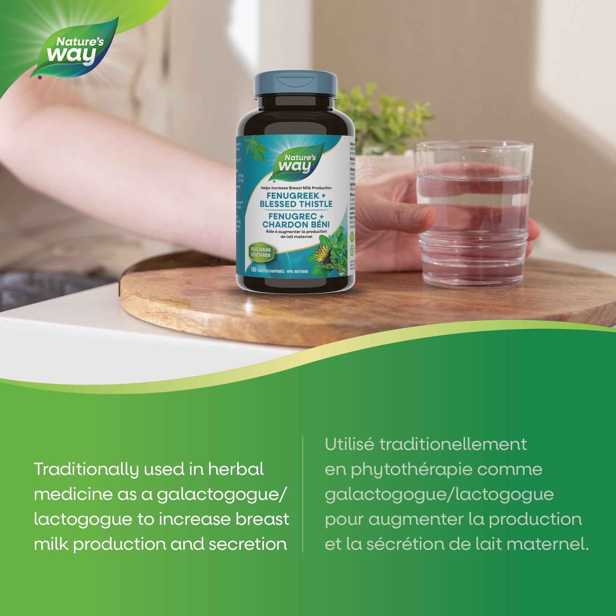 Nature's Way Fenugreek + Blessed Thistle – Herbal Supplement for Digestion & to Promote Lactation – 450mg Fenugreek & 375mg Blessed Thistle for Breastfeeding Support – 180 Vegetarian Tablets 🍁 All In One Marketplace Canada
