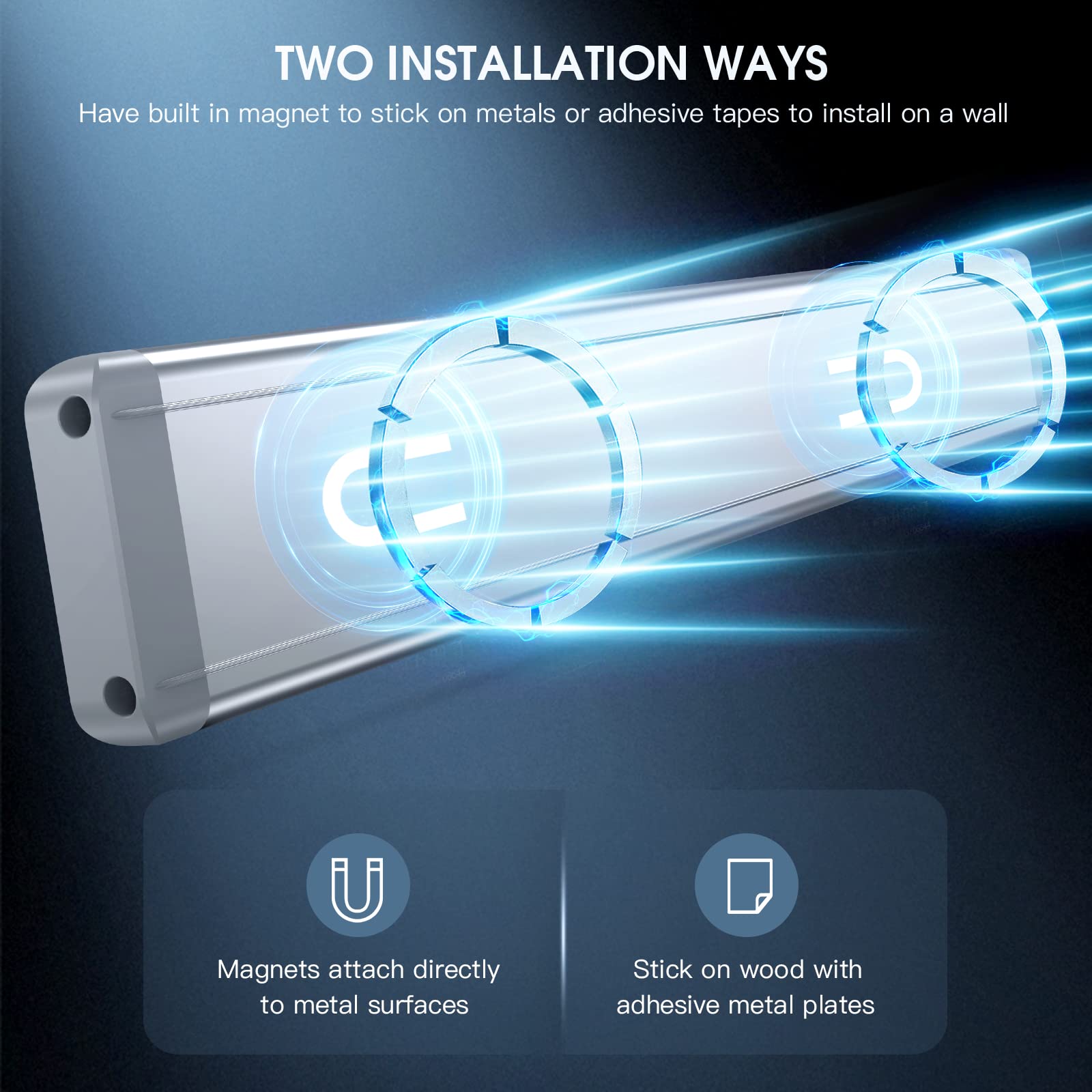 MCGOR 10inch Under Cabinet Lighting, 2 Pack Rechargeable Motion Sensor Light Indoor, 5 Levels Dimmable Magnetic Closet Lights, Wireless Under Counter Lights for Kitchen, Stairs 🍁 All In One Marketplace Canada