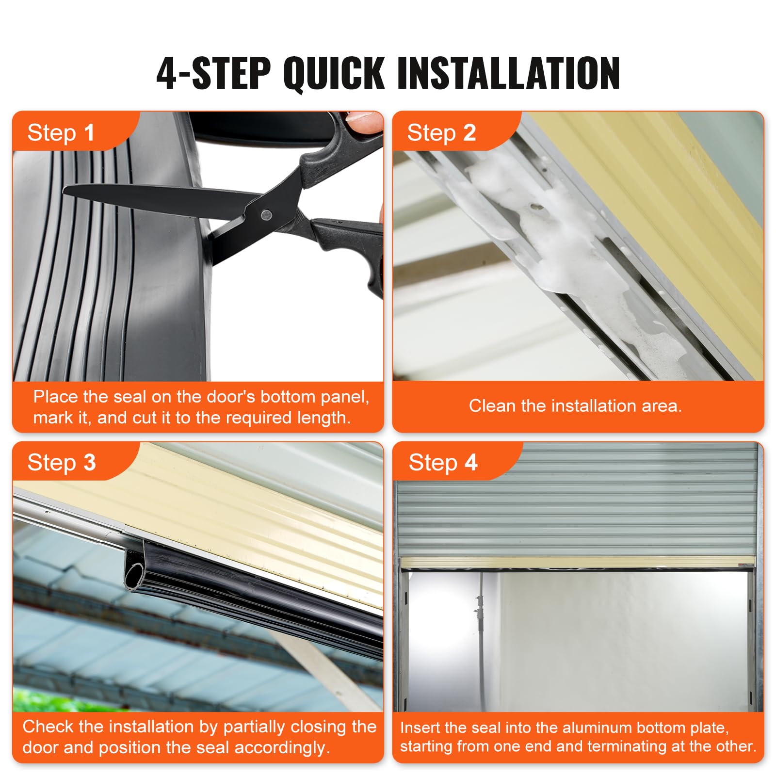 VEVOR Garage Door Seals Bottom Rubber, U Shape +O Ring Combination Garage Door Bottom Weather Seal, 20ft Weatherproofing Garage Door Seal, 5/16 inch T-ends and 3 3/4 inch Width, for Doors, Black 🍁 All In One Marketplace Canada