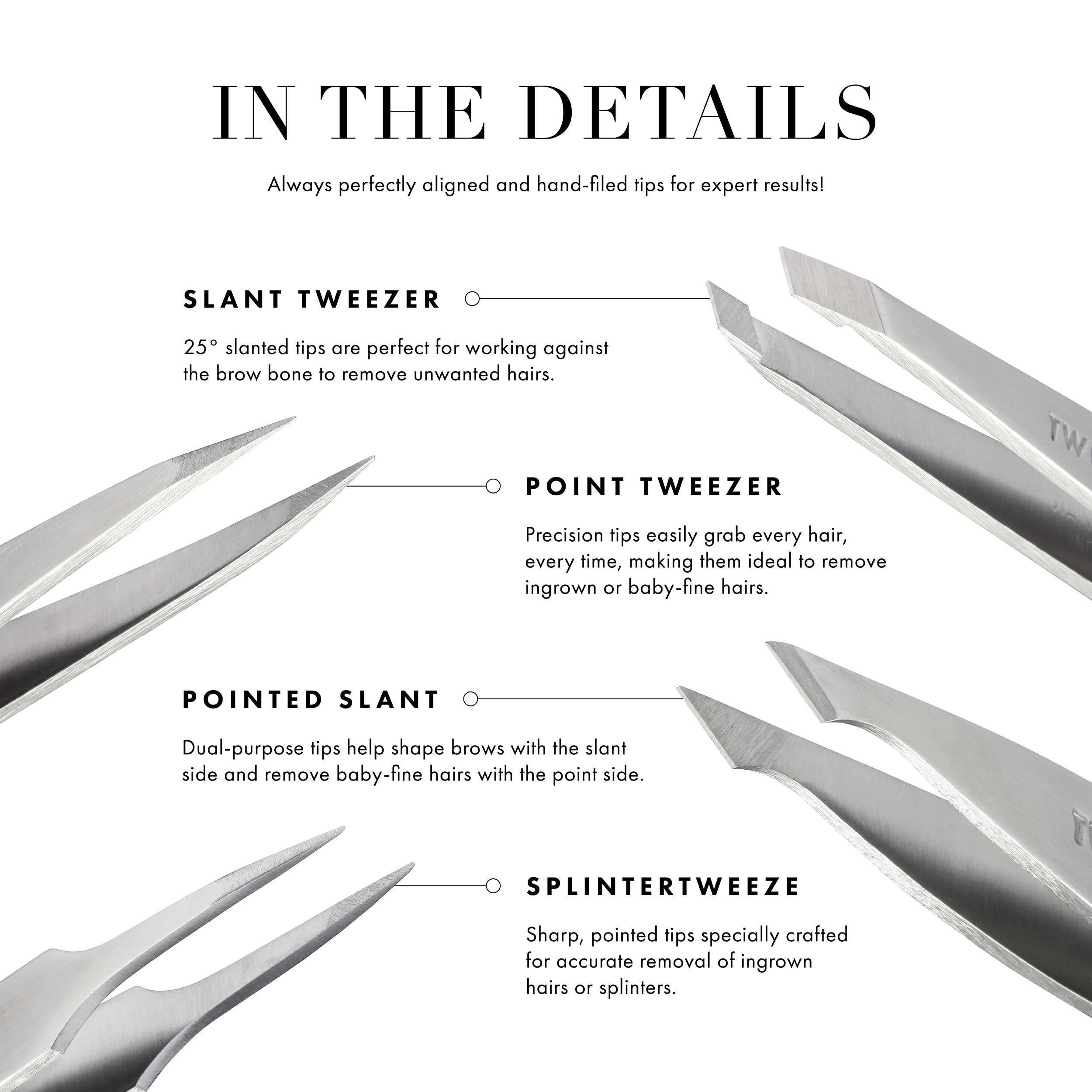 Tweezerman Exclusive Evening Blue Slant Tweezer - Hair Removal Tweezers, Stainless Steel 🍁 All In One Marketplace Canada