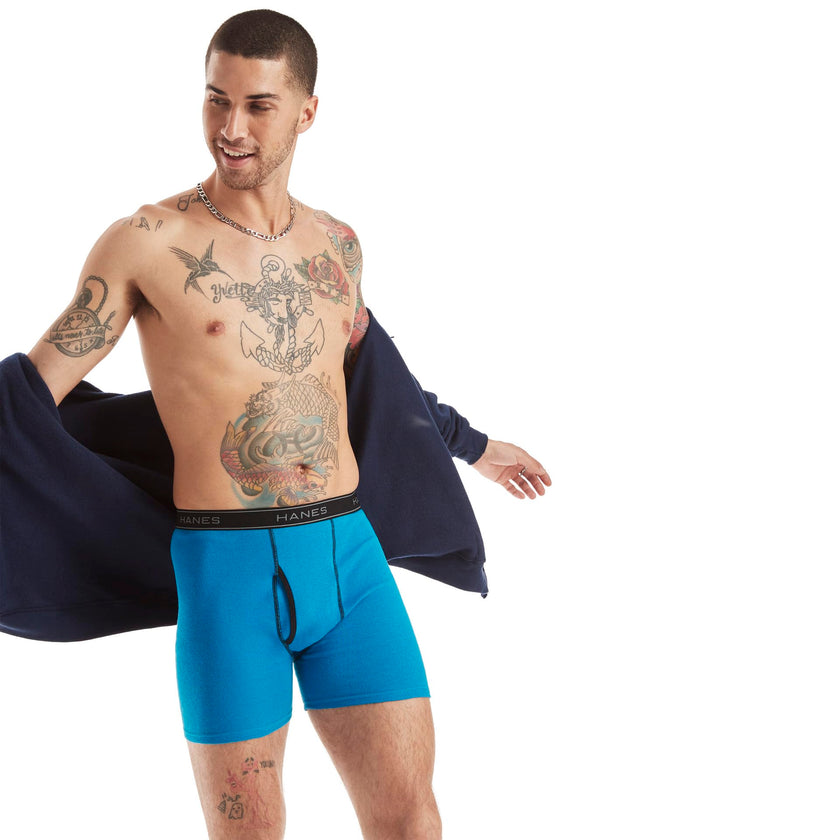 Hanes Men's 4 Pack FreshIQ Ringer Boxer Brief, Assorted, Medium 🍁 All In One Marketplace Canada