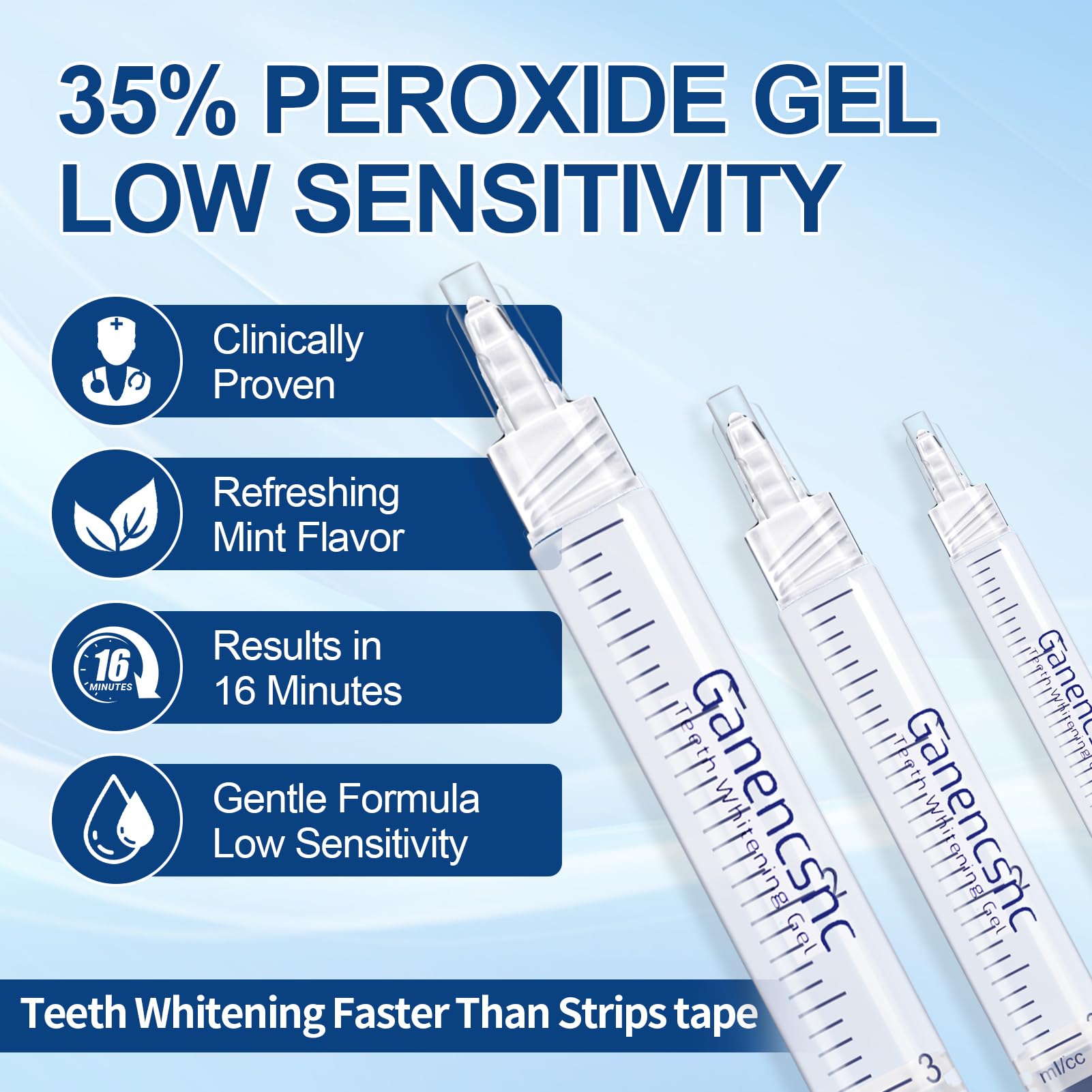 35% Ganencsnc 10-Pack Teeth Whitening Gel Refills - Gentle 35% Carbamide Peroxide Formula - Compatible with Teeth whitening Kit,No Sensitive Teeth Whitener 🍁 All In One Marketplace Canada