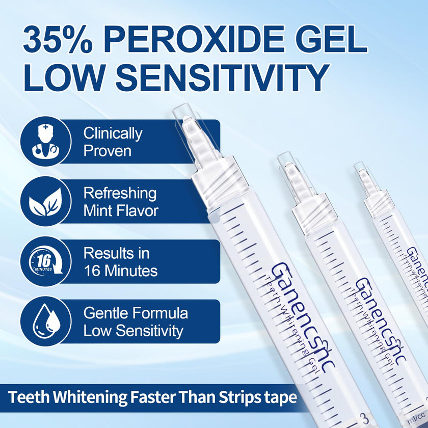 35% Ganencsnc 10-Pack Teeth Whitening Gel Refills - Gentle 35% Carbamide Peroxide Formula - Compatible with Teeth whitening Kit,No Sensitive Teeth Whitener 🍁 All In One Marketplace Canada