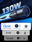 UGREEN 130W Car Charger USB C Fast Charger (with 100W USB C Cable) PD3.0 QC4.0 PPS Fast Charging Car Adapter Compatible with, MacBook, iPhone 17 16 15 14 Pro Max, Galaxy S25 S24 Ultra, iPad 🍁 All In One Marketplace Canada