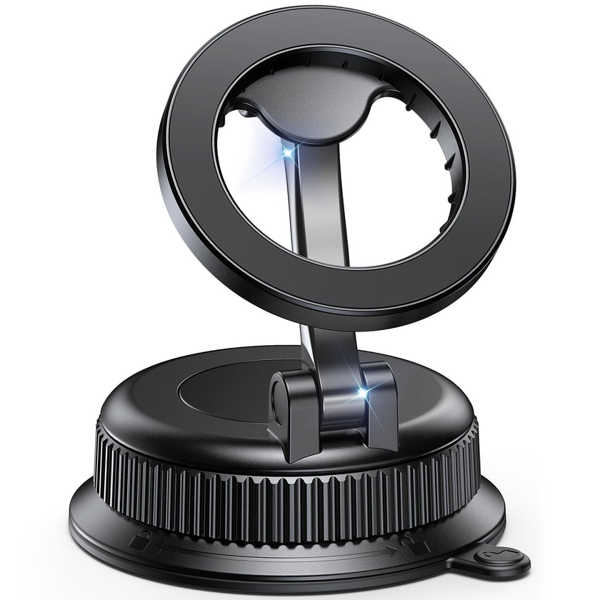 BOSILLEY Magnetic Car Phone Mount for MagSafe, Strong Suction Cup Phone Holder for Car Dashboard & Windshield, 360° Rotatable & Foldable, Adjustable Cell Phone Holder for Car, Fits iPhone 12–17 Series 🍁 All In One Marketplace Canada