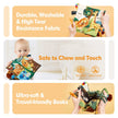 hahaland Baby Book Toy 0 3 6 12 Months - Touch and Feel First Crinkle Cloth Soft Book for Babies 0 Months, Baby Boy Girl Gifts for Newborn Infant - Jungly Tails Theme 🍁 All In One Marketplace Canada