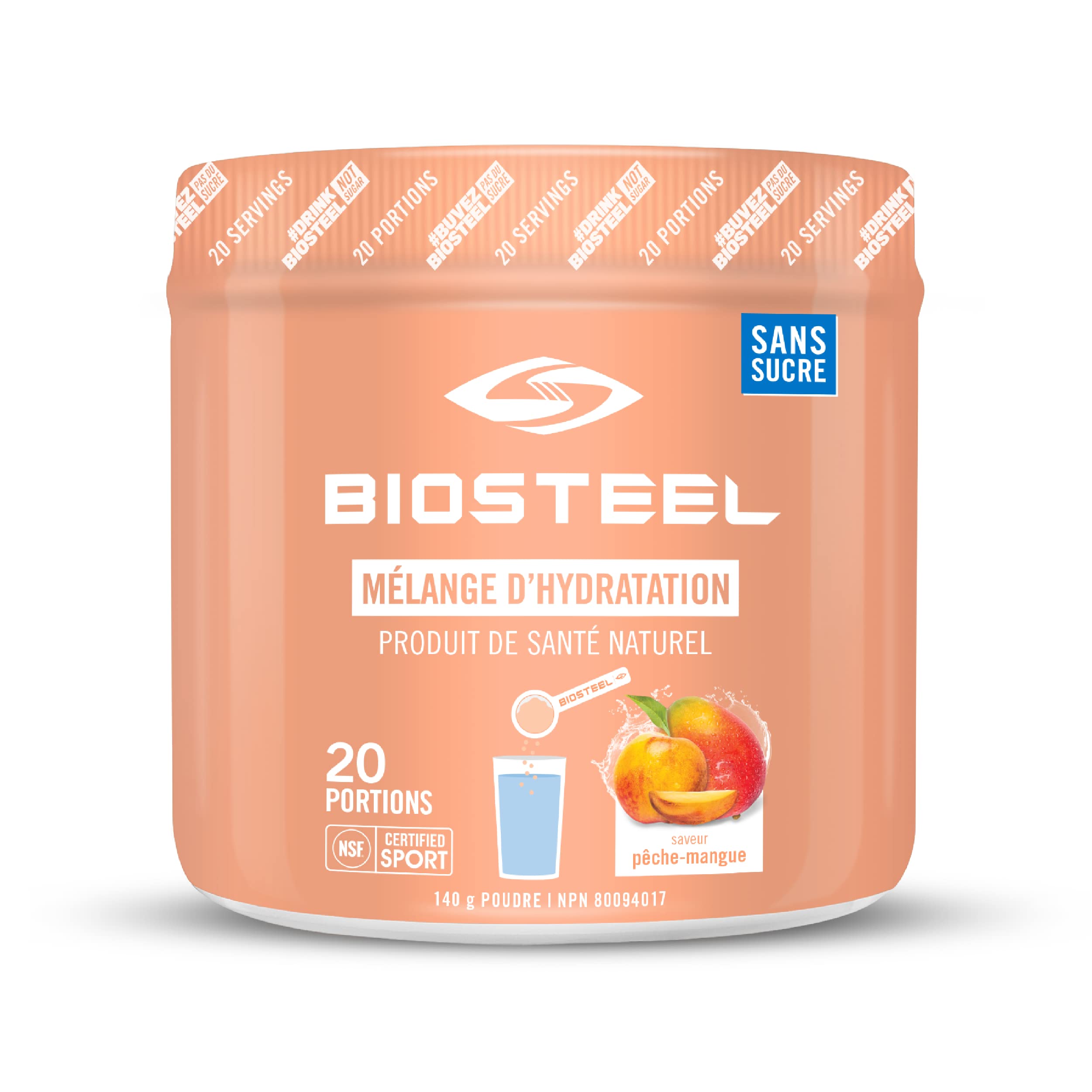 BioSteel Hydration Mix, Great Tasting Hydration with Zero Sugar, and No Artificial Flavours or Preservatives, Peach Mango Flavour, 20 Servings per Tub 🍁 All In One Marketplace Canada