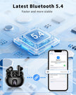 Wireless Earbuds, Bluetooth 5.4 Headphones with 50H Playback, Deep Bass Stereo Ear Buds Clear Calls with LED Power Display, Wireless Headphones with Noise Cancelling Mic for Phone/Laptop, Carbon black 🍁 All In One Marketplace Canada