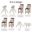 Maxi-Cosi Moa 8-in-1 High Chair, removable kitchen booster, converts to stool, table and chair, easy to clean, Horizon Sand 🍁 All In One Marketplace Canada