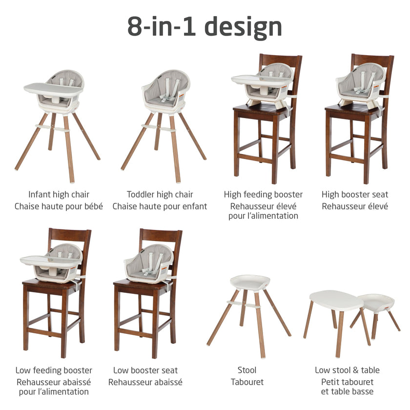 Maxi-Cosi Moa 8-in-1 High Chair, removable kitchen booster, converts to stool, table and chair, easy to clean, Horizon Sand 🍁 All In One Marketplace Canada