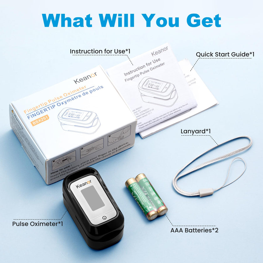 Pulse Oximeter, Oxygen Meter Finger Monitor with Alarm & PI, Finger Pulse Oximeter for SpO2 Blood Oxygen Saturation & Heart Rate, Portable O2 Monitor for Adults & Kids, Batteries & Lanyard Included 🍁 All In One Marketplace Canada