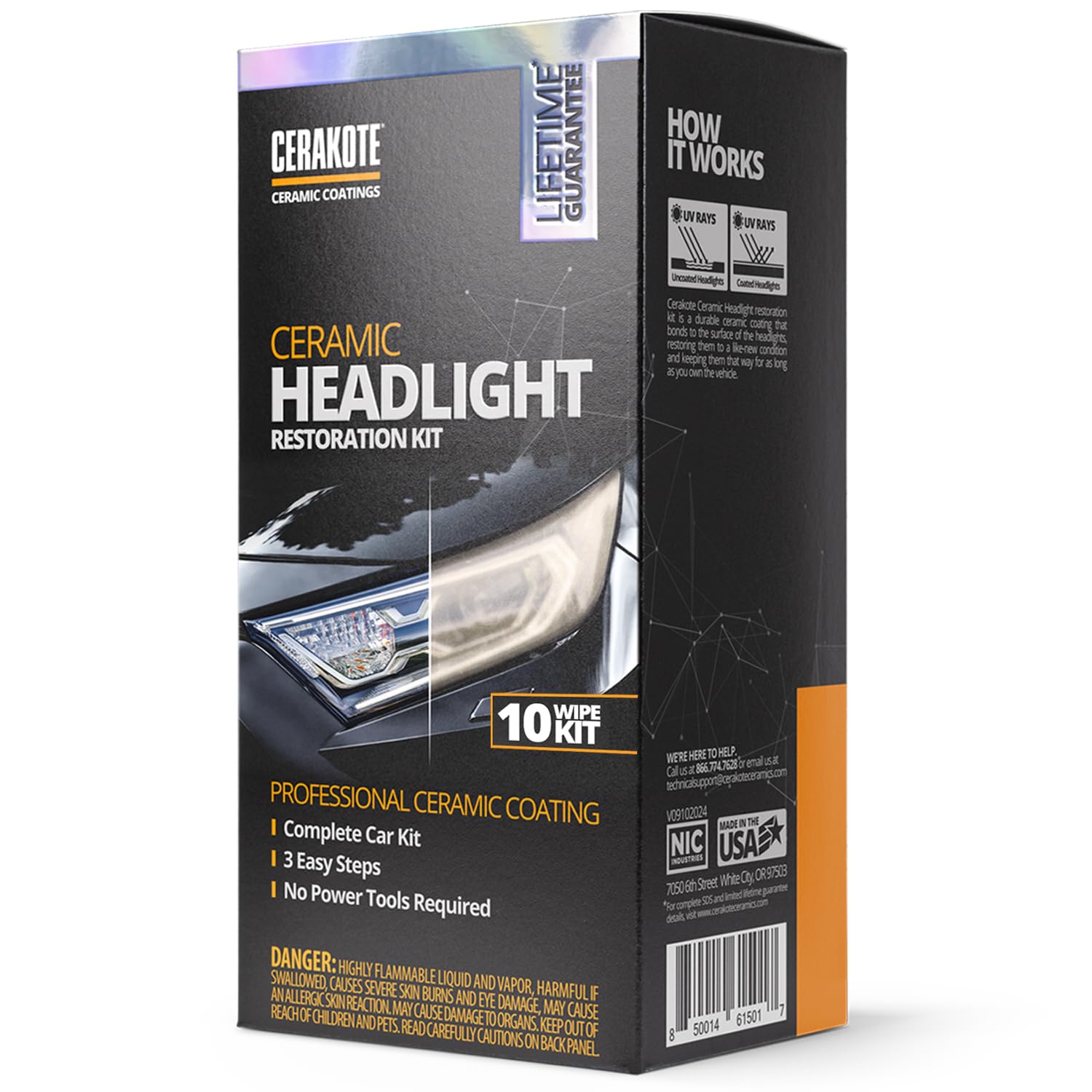 CERAKOTE® Ceramic Headlight Restoration Kit – Guaranteed To Last As Long As You Own Your Vehicle – Brings Headlights back to Like New Condition - 3 Easy Steps - No Power Tools Required 🍁 All In One Marketplace Canada