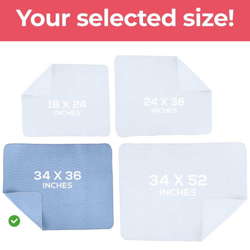 Utopia Bedding (Pack of 4) Waterproof Incontinence Pads Quilted Washable & Absorbent Bed Pad for Adults and Kids 34 x 36 inches (Blue) 🍁 All In One Marketplace Canada