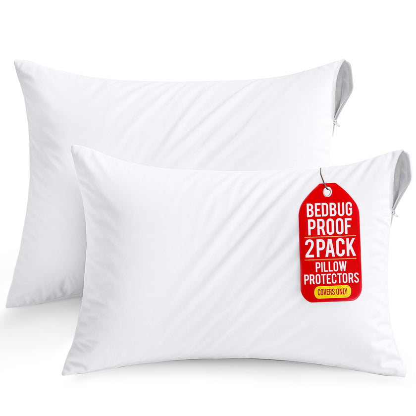Utopia Bedding Waterproof Pillow Protectors Zippered King Size (2 Pack, White), Zippered Pillowcases, Bed Bug Proof Pillow Encasement Covers 20 x 38 Inches 🍁 All In One Marketplace Canada