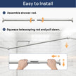 Shower Curtain Rod 30 to 76 Inches, 1 Inch Adjustable Spring Tension Stainless Steel Shower Rod No Drill for Bathroom, Closet, Window, Room Divider, Never Rust, Non Slip, Nickel 🍁 All In One Marketplace Canada