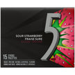 5 Gum Strawberry-Flood Flavoured Sugar Free Chewing Gum, 15 Sticks, 10 Packs 🍁 All In One Marketplace Canada
