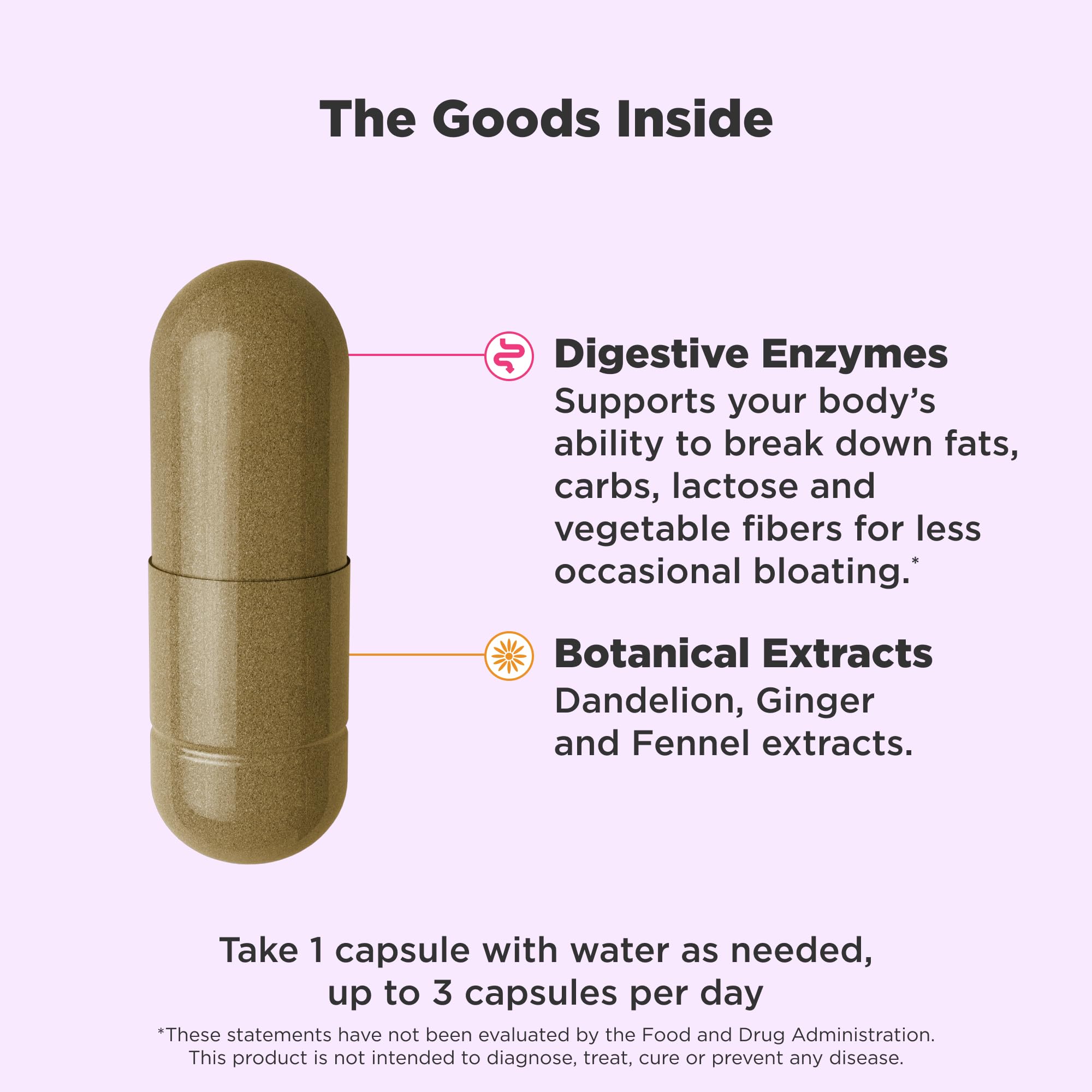 OLLY Beat The Bloat Capsules, Belly Bloat Relief for Gas and Water Retention, Digestive Enzymes, Vegetarian, Supplement for Women - 25 Count 🍁 All In One Marketplace Canada