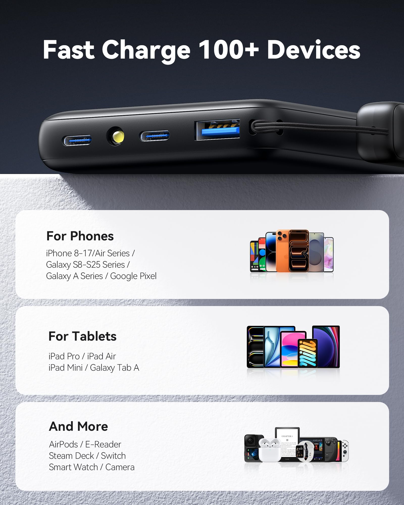 INIU Power Bank, 40% Smaller 10000mAh Portable Charger, 45W Ultra Fast Charging Powerbank with Detachable USB C Cable, Flight-Safe Travel External Battery Pack for iPhone 17 16 Samsung Google iPad etc 🍁 All In One Marketplace Canada