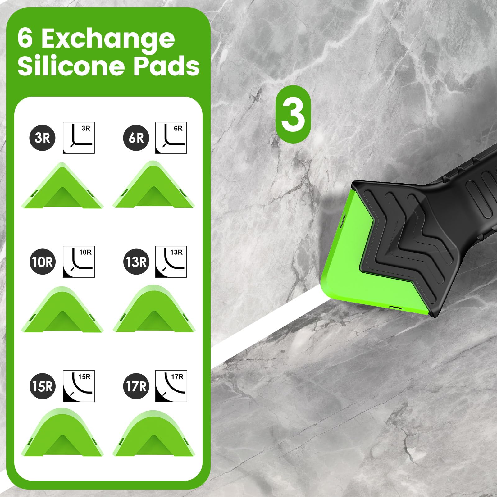 Caulking Tool 5 in 1 Silicone Caulking Grout Removal Sealant Finishing Tool with Grout Scraper, 6 Exchange Silicone Pads, Adhesive Residue Scraper Seam Repair Kit for Kitchen Bathroom 🍁 All In One Marketplace Canada