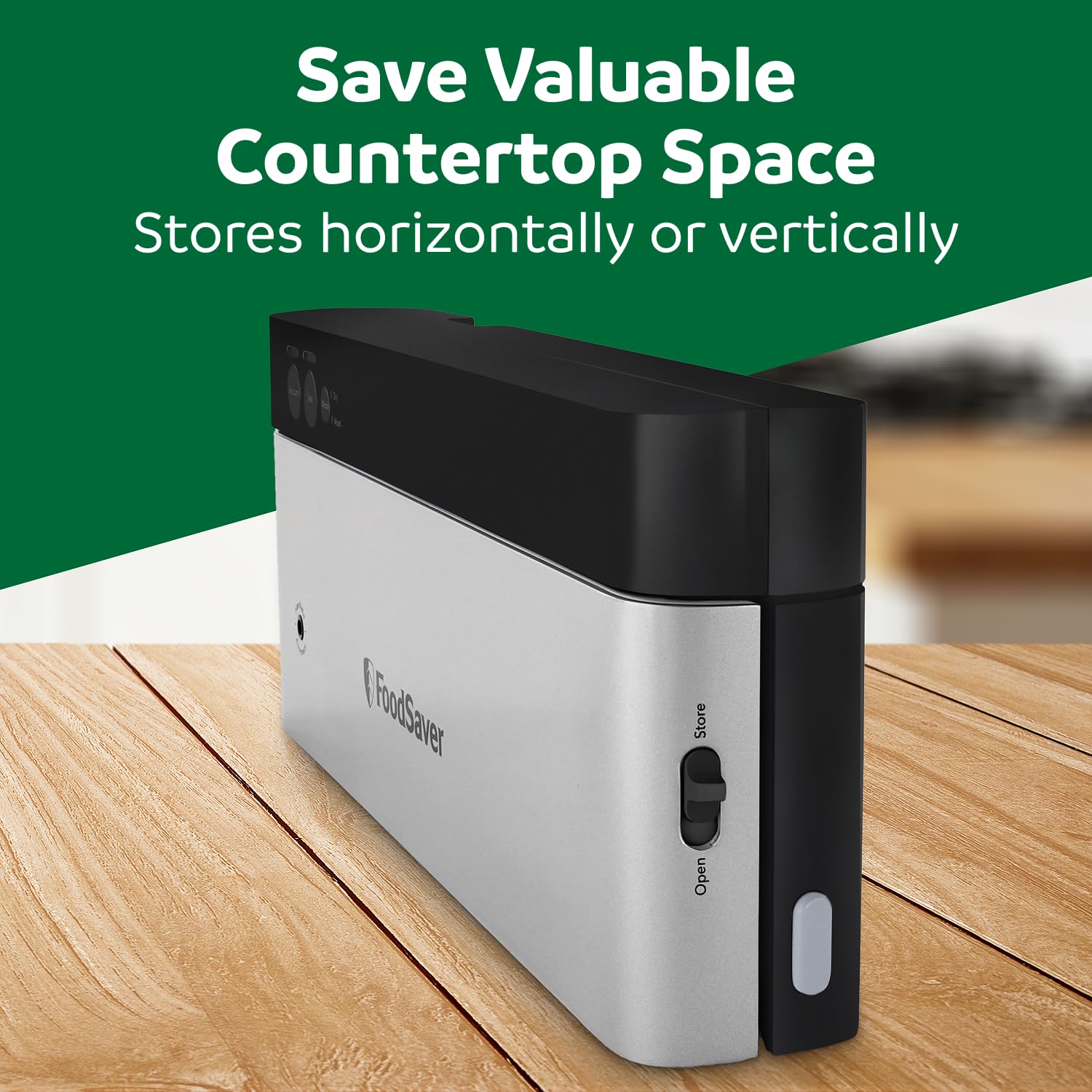 FoodSaver PowerVac Compact Vacuum Sealer Machine w/ Vertical Storage | 5 Airtight Vacuum Seal Bags & 1 Roll | VS0150 | Stainless Steel / Black 🍁 All In One Marketplace Canada