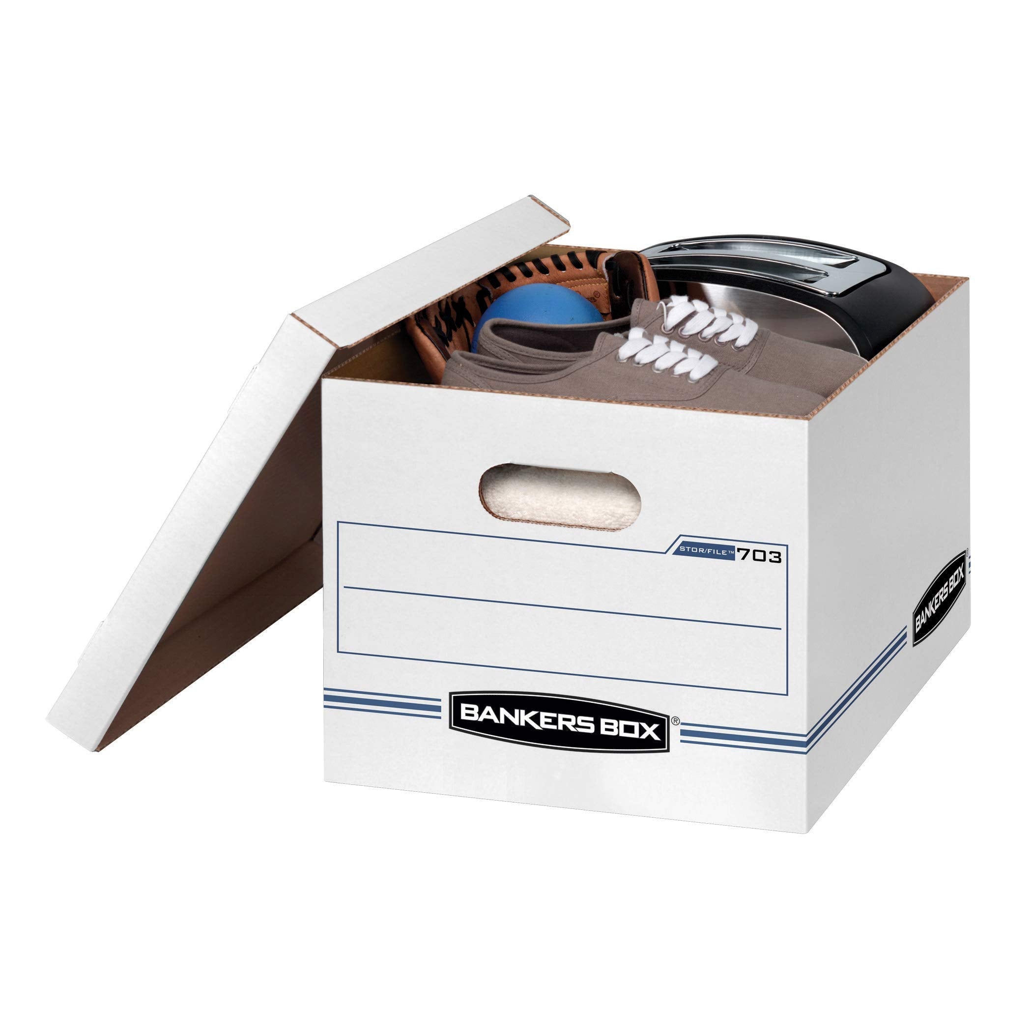 Bankers Box Stor/File Basic-Duty Storage Boxes, 6 Pack (70325),White/Blue 🍁 All In One Marketplace Canada