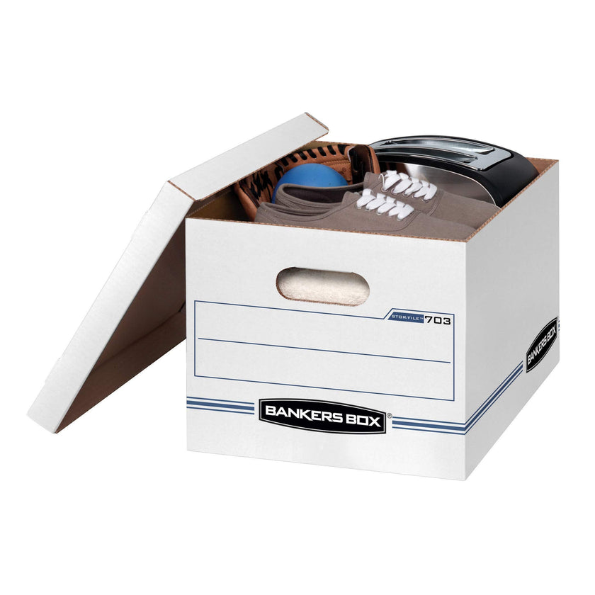 Bankers Box Stor/File Basic-Duty Storage Boxes, 6 Pack (70325),White/Blue 🍁 All In One Marketplace Canada