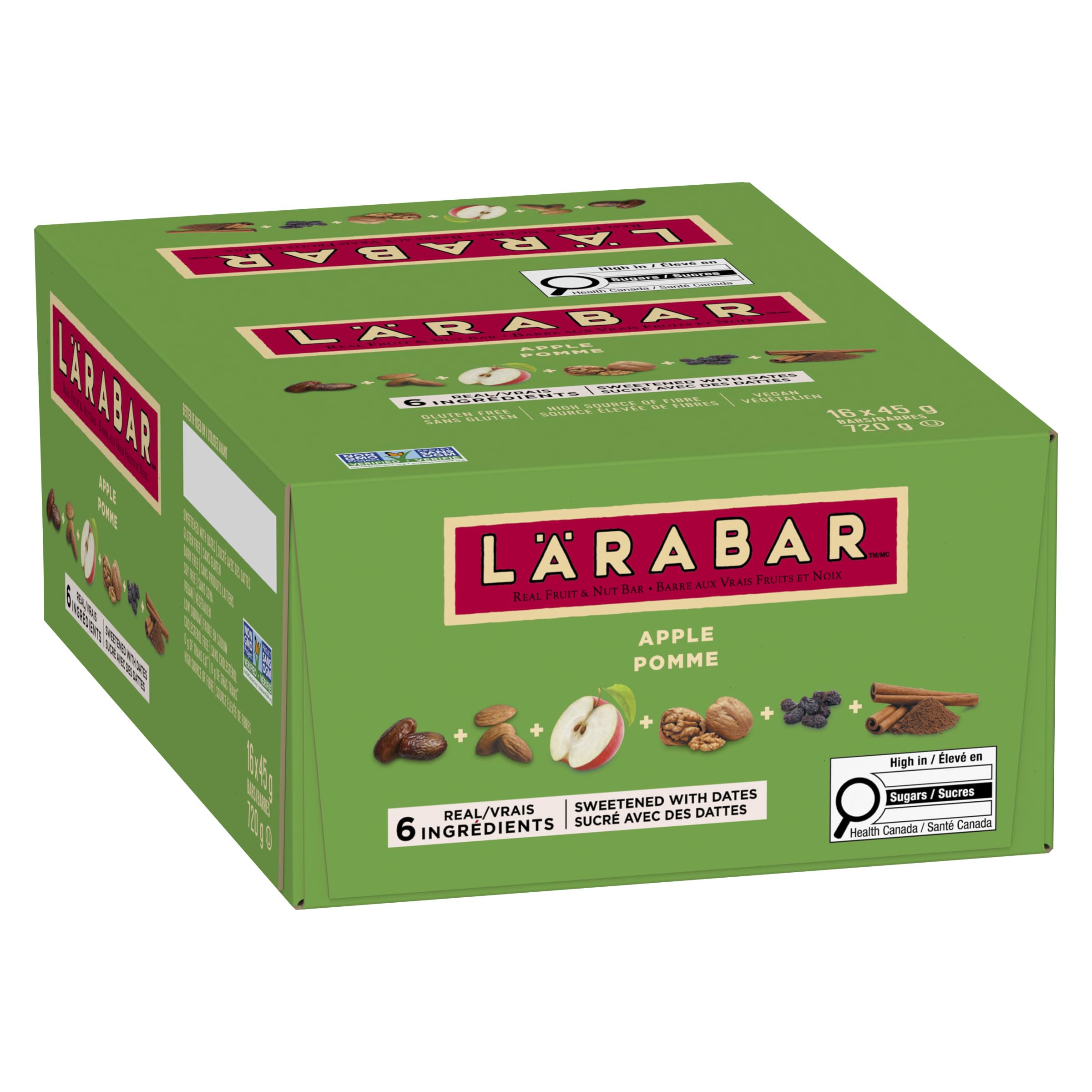 LÄRABAR Apple, Fruit and Nut Energy Bar, Pack of 16 Bars, Gluten Free, Vegan, Family Pack, Snack Bars, 720 Grams Package 🍁 All In One Marketplace Canada