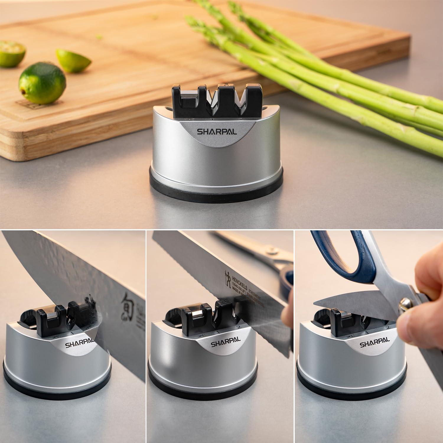 SHARPAL 191H Knife & Scissors Sharpener, Kitchen Chef Sharpening Tool for Straight and Serrated Knives – Repairs, Restores, and Sharpens Blades 🍁 All In One Marketplace Canada