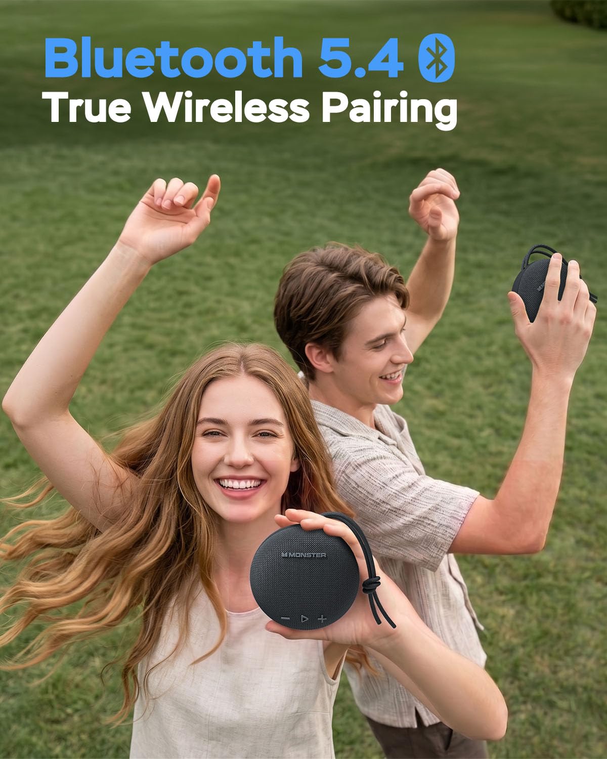 Monster Bluetooth Speaker, IPX8 Shower Speaker Waterproof, Bluetooth 5.4 with Loud HD Sound and Robust Bass, Extra Long Playtime Punchy, for Home, Beaches Portable Wireless Outdoor Speakers 🍁 All In One Marketplace Canada