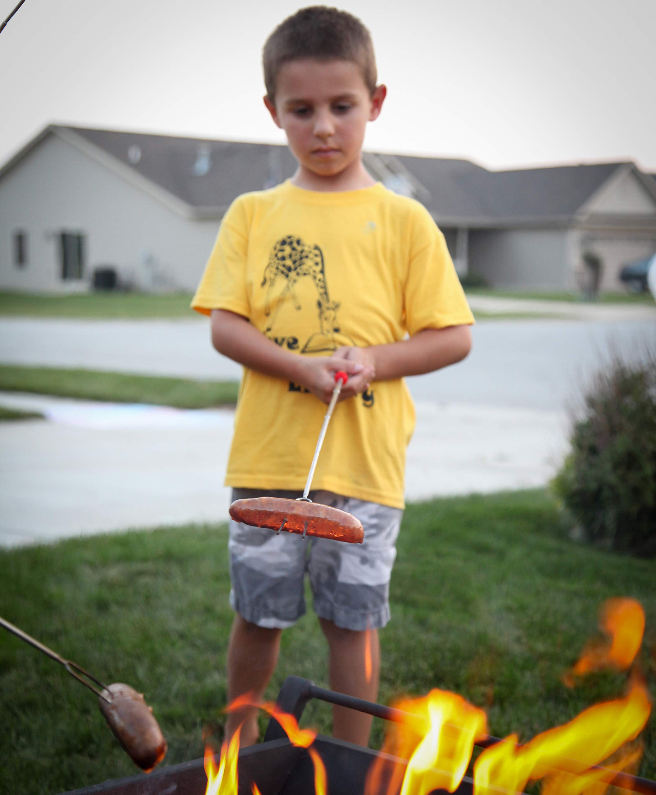 MalloMe Marshmallow Roasting Sticks - Smores Skewers for Fire Pit Kit - Hot Dog Camping Accessories Campfire Marshmellow 32 Inch Long Fork - 5 Pack 🍁 All In One Marketplace Canada