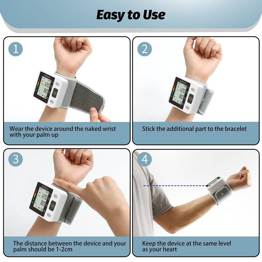 Blood Pressure Monitor - Wrist Accurate Automatic High Blood Pressure Monitors Portable LCD Screen with Storage Case and Adjustable Cuff Powered by Battery -Black 🍁 All In One Marketplace Canada