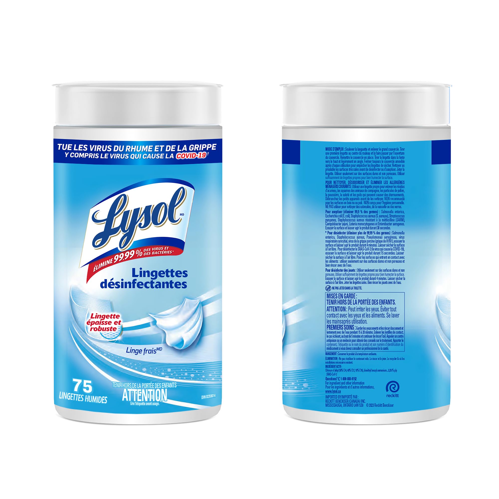Lysol Disinfecting Wipes, Crisp Linen, Thick Strong Wipe, Kills 99.99% of Viruses & Bacteria, Bulk Pack of 6, 450 Count (6 x 75 count) 🍁 All In One Marketplace Canada