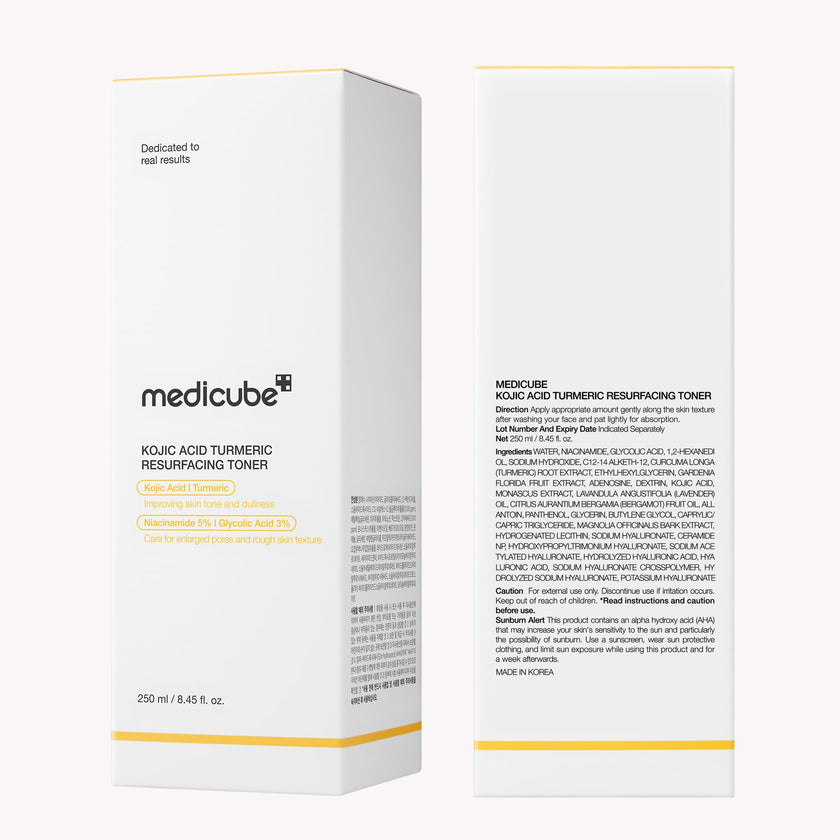 medicube Kojic Acid Turmeric Smoothing Toner for Face & Body | Lightweight Toner for Balancing Uneven Skin Tone & Texture | Niacinamide, Glycolic Acid for Clear Glass Skin | 8.45 fl.oz 🍁 All In One Marketplace Canada