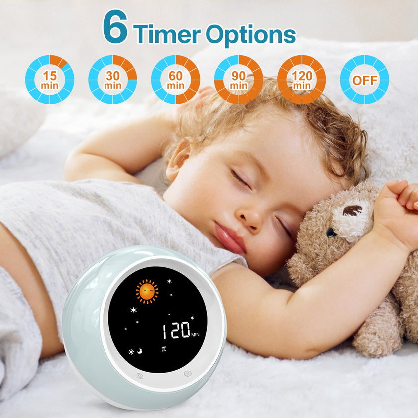I.Code Sun & Moon Rise Kids Alarm Clock, Children's Sleep Trainer, Sleep Sound Machine, Wake Up Light & Night Light, Teach Kids Day & Night 🍁 All In One Marketplace Canada