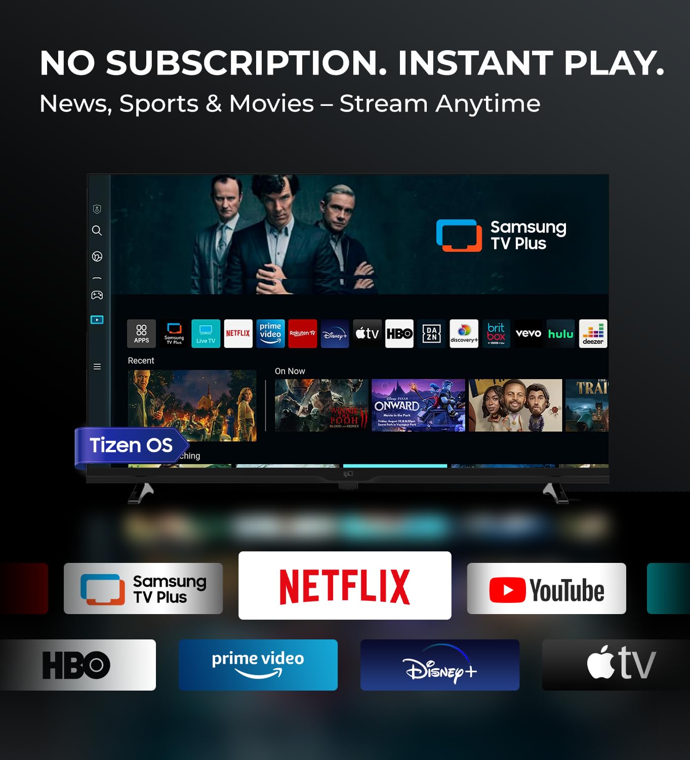 FPD 32 Inch Smart TV 720p HD Powered by Tizen OS Compatible with Samsung TV Plus, Dolby Audio, HDR 10, Gaming Hub, SmartThings, Voice Control, Built-in Miracast, Flat Screen Television (AT32-P1, 2026) 🍁 All In One Marketplace Canada