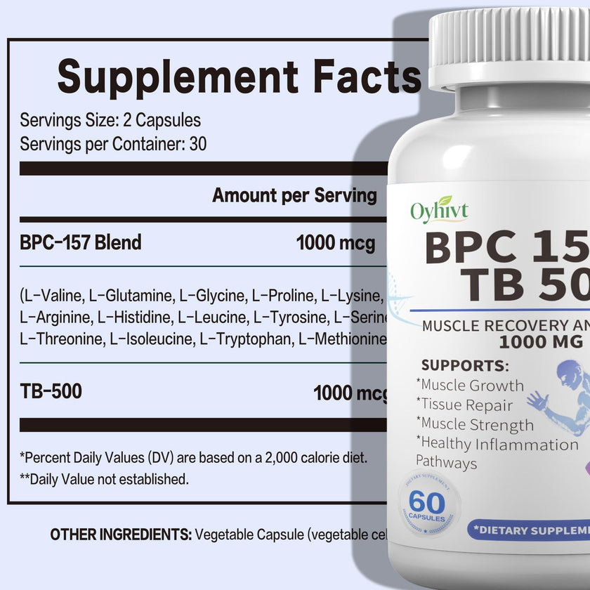 BPC-157 and TB 500 Capsules, supports muscle growth, tissue repair, strength,BPC-157 and TB 500for Muscle and Workout Recovery, 60-Capsule Bottle 🍁 All In One Marketplace Canada