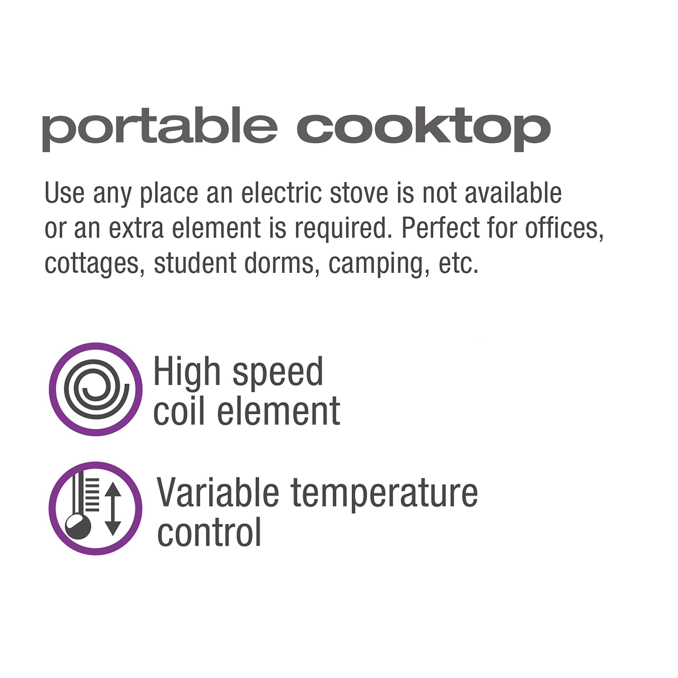 Salton Single Coil Portable Electric Cooktop | 1000 Watts | Lightweight & Compact | Variable Temperature Control | Perfect for Dorms, Offices, Camping | Black | 100% Canadian-owned & operated 🍁 All In One Marketplace Canada