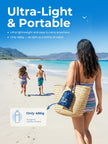 SOLNERY Large Beach Blanket Sand Proof Water Resistant, Beach Mat Sand Free Waterproof, Windproof, Stylish & Skin-Friendly, 8.2 x 6.8 ft, Fits 1–8 People, for Seaside, Picnic & Outdoor(Ocean Blue) 🍁 All In One Marketplace Canada