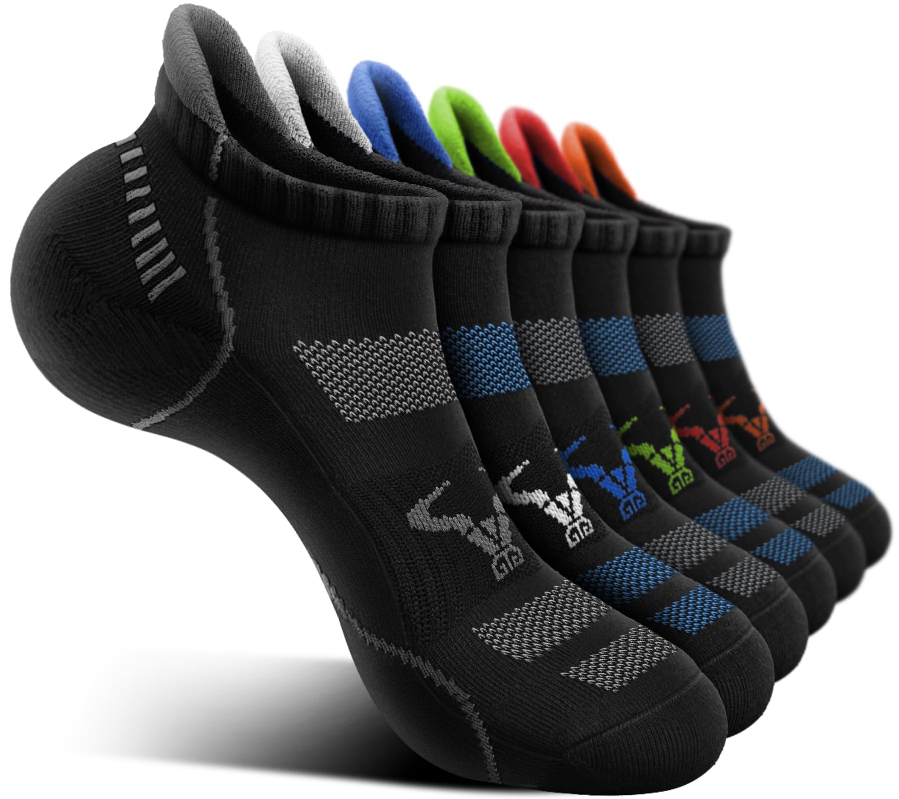 BULLIANT Men Running Socks 6Pairs-Ankle Athletic Socks Wicking Cushioned for Men Walking-Arch Compression Support(6Pairs,Shoes Size:Men 10-12) 🍁 All In One Marketplace Canada