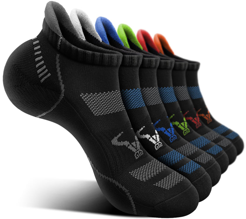 BULLIANT Men Running Socks 6Pairs-Ankle Athletic Socks Wicking Cushioned for Men Walking-Arch Compression Support(6Pairs,Shoes Size:Men 10-12) 🍁 All In One Marketplace Canada