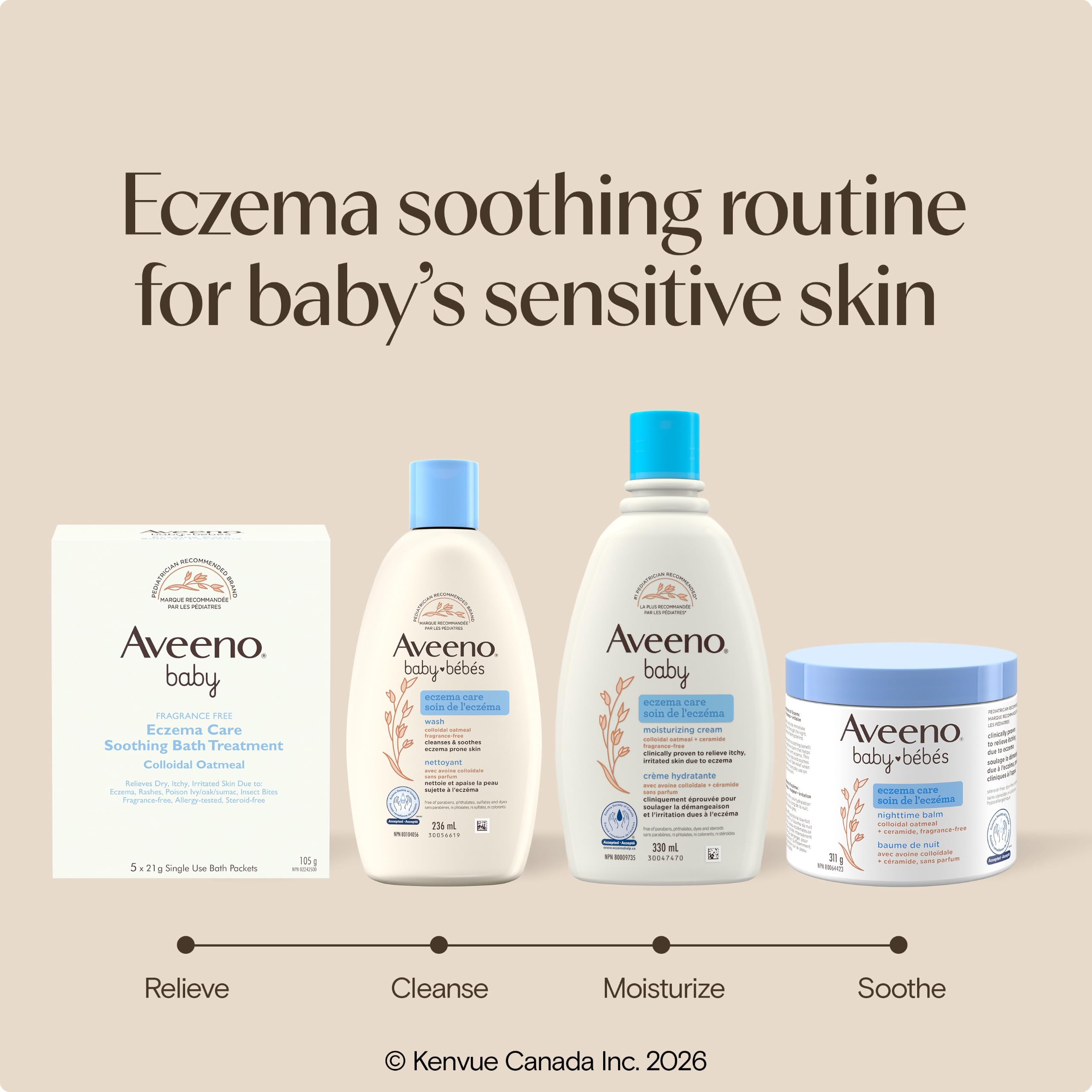 Aveeno Baby Eczema Care Nighttime Balm - With Soothing Colloidal Oat & Ceramide for Dry, Itchy Skin - Gentle Bedtime Eczema Care product Helps Strengthen Natural Moisture Barrier - Fragrance-Free 311g 🍁 All In One Marketplace Canada