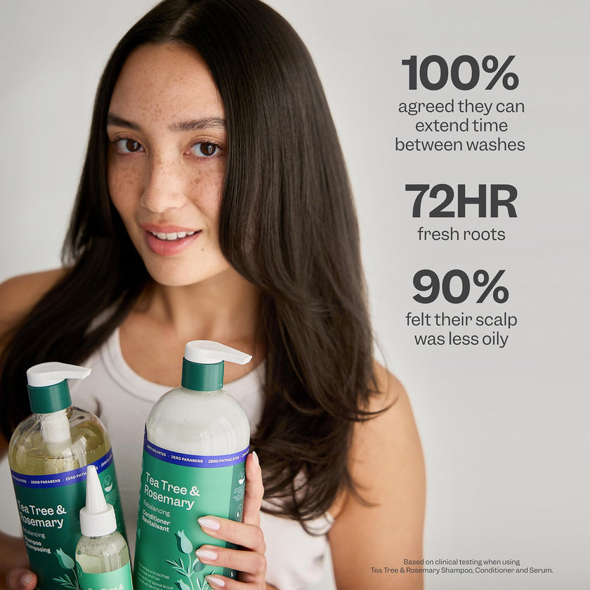 Renpure Tea Tree & Rosemary Shampoo & Conditioner Set, Plant Based - Refreshes & Rebalances Hair and Scalp - For Oily/Normal Hair - Tea Tree Leaf Oil, Rosemary Leaf Extract - 24 Fl Oz each, 2 Pack 🍁 All In One Marketplace Canada