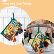 hahaland Baby Book Toy 0 3 6 12 Months - Touch and Feel First Crinkle Cloth Soft Book for Babies 0 Months, Baby Boy Girl Gifts for Newborn Infant - Jungly Tails Theme 🍁 All In One Marketplace Canada